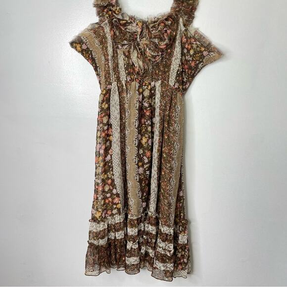Flowing Peasant Dress Floral Print 1970s Style S - Picture 6 of 9